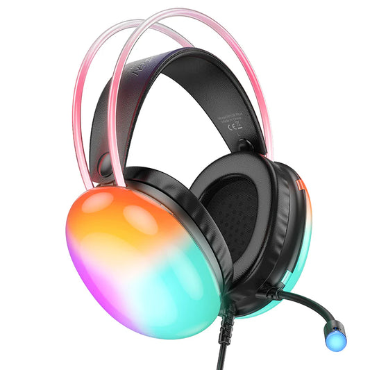 HOCO W109 RGB Gaming Headset – USB 7.1 Surround Sound, Noise-Canceling Mic & Ultra-Comfort Fit