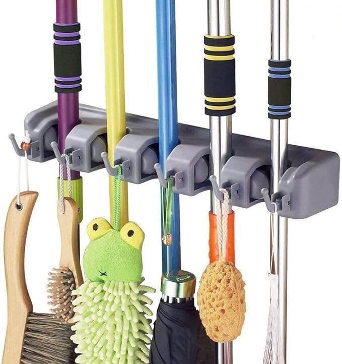 Foldable Brooms & Toiletries Organizer – Space-Saving Storage