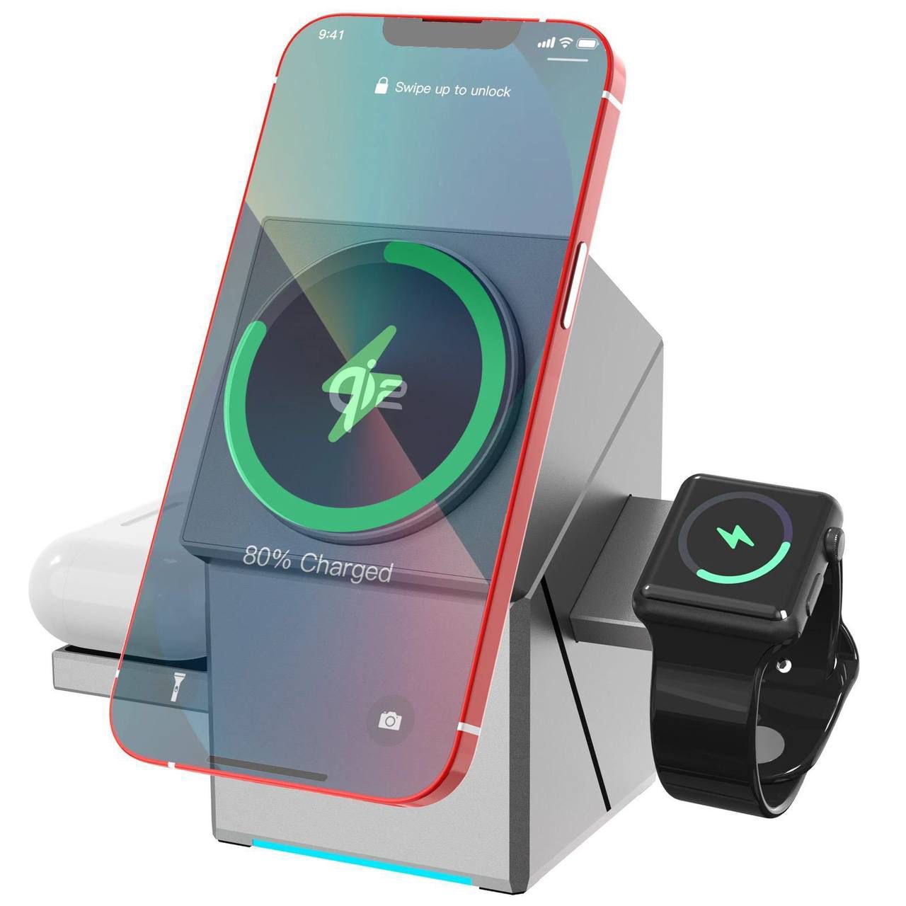 3-in-1 Magnetic Fast Wireless Charging Station — Power Phone, Watch & Earbuds Simultaneously
