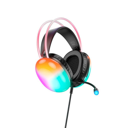 HOCO W109 RGB Gaming Headset – USB 7.1 Surround Sound, Noise-Canceling Mic & Ultra-Comfort Fit