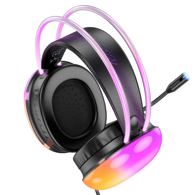 HOCO W109 RGB Gaming Headset – USB 7.1 Surround Sound, Noise-Canceling Mic & Ultra-Comfort Fit
